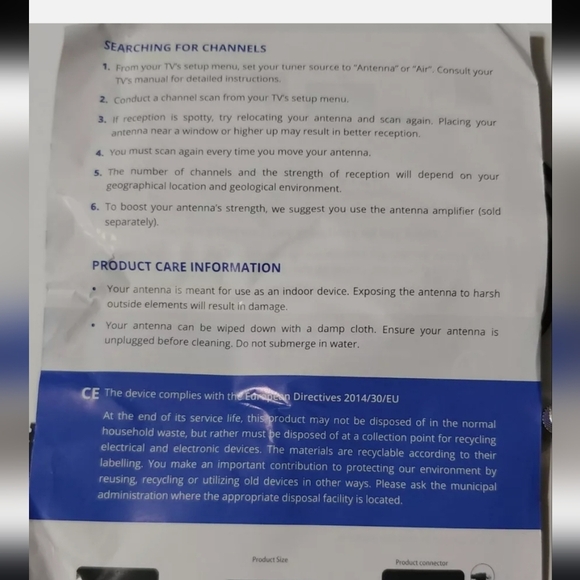 HDTV Antenna Black and Red TV Antenna with Cables - Picture 5 of 6